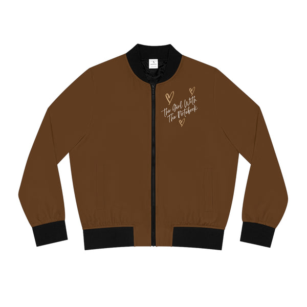 TGWTN Women's Bomber Jacket: Brown/White | Brown