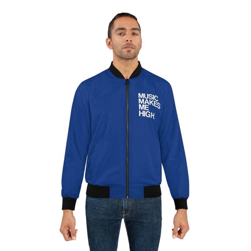 MMMH Unisex Bomber Jacket: Dark Blue | White