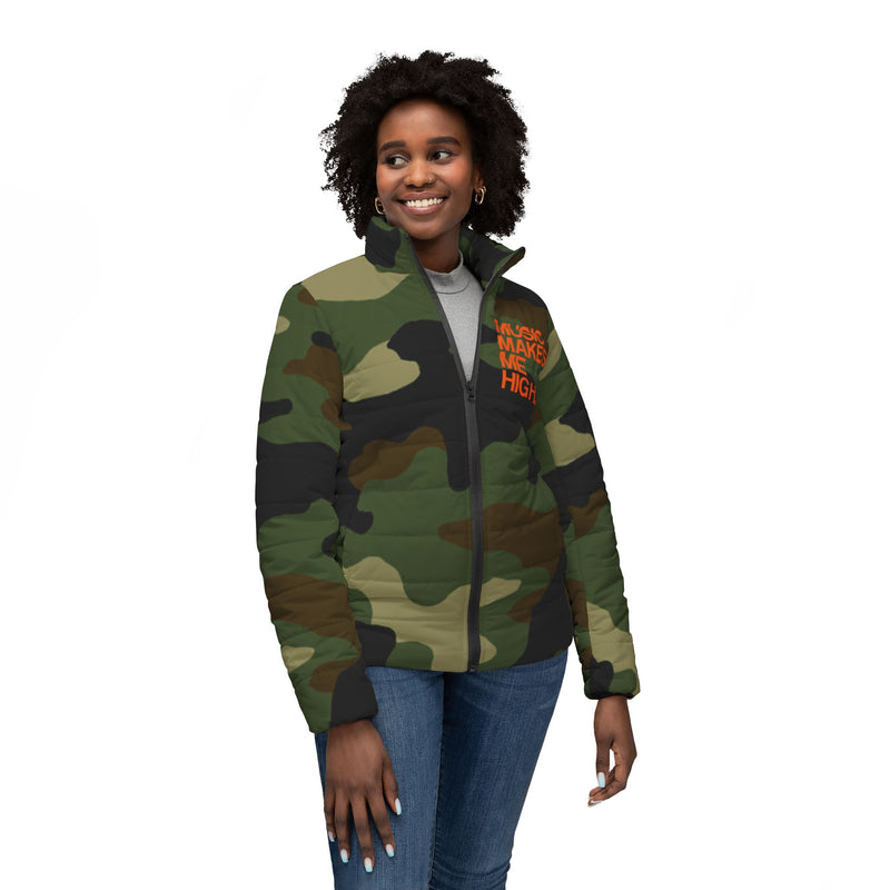 MMMH Women’s Puffer Jacket: Camo | Orange