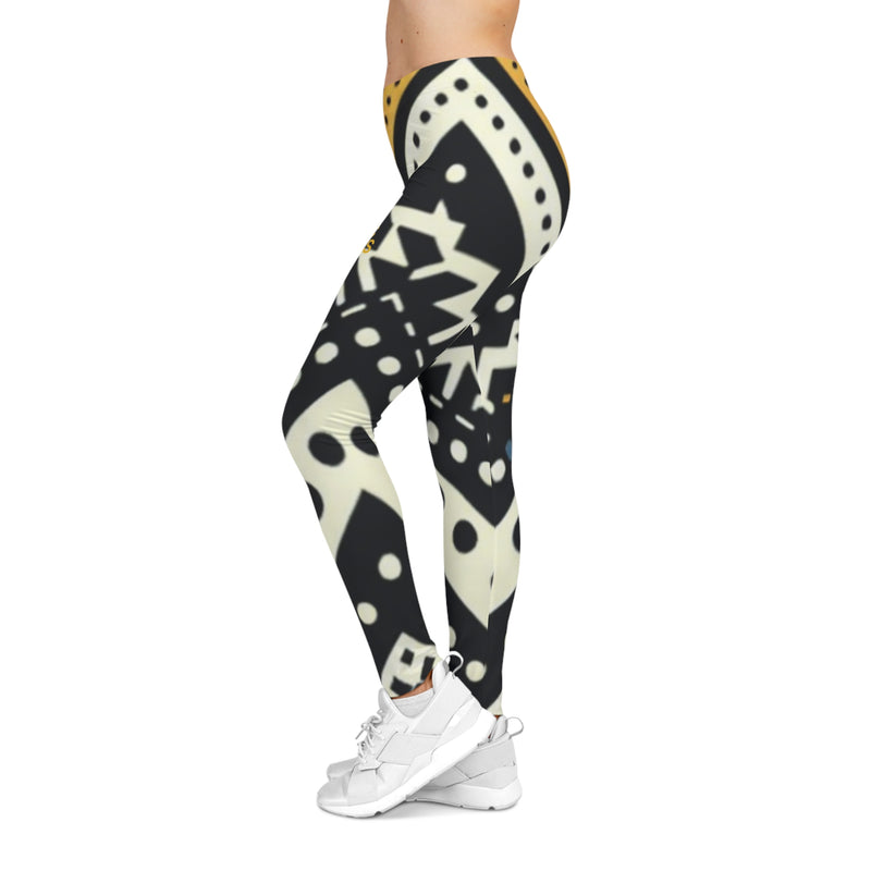 MMMH Leggings: Black Abstract | Yellow