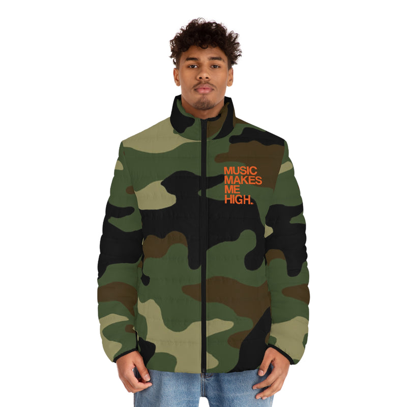 MMMH Men's Puffer Jacket: Camo | Orange