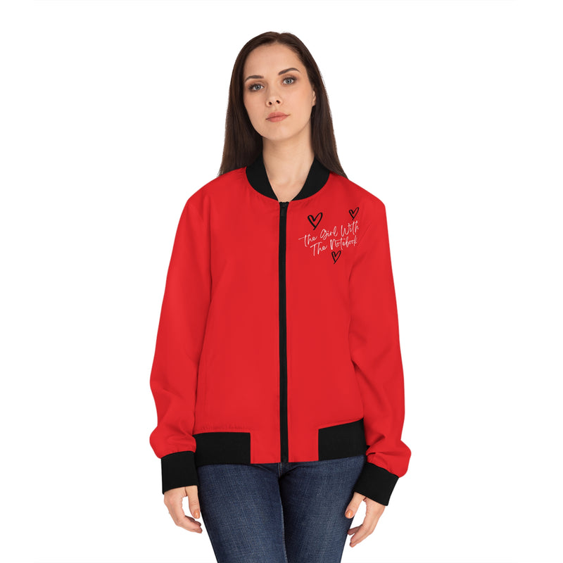 TGWTN Women's Bomber Jacket: Black/White | Red