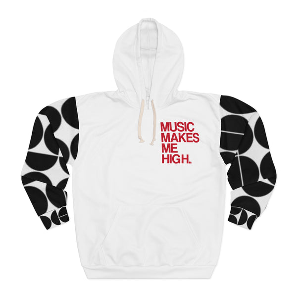 MMMH Unisex Hoodie: Black Geo/White | Red