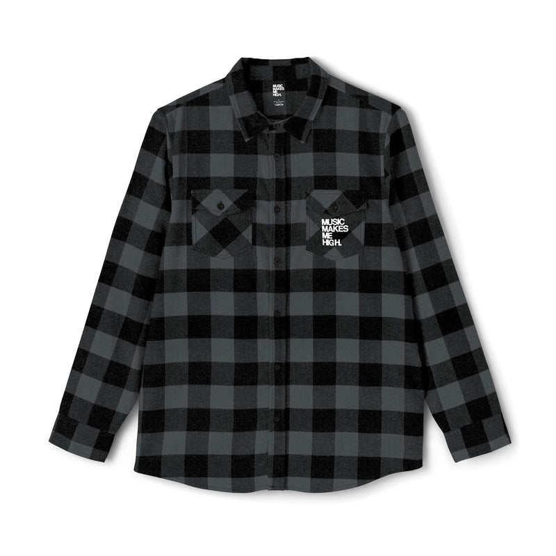 MMMH Unisex Flannel Shirt: Charcoal Heather | White