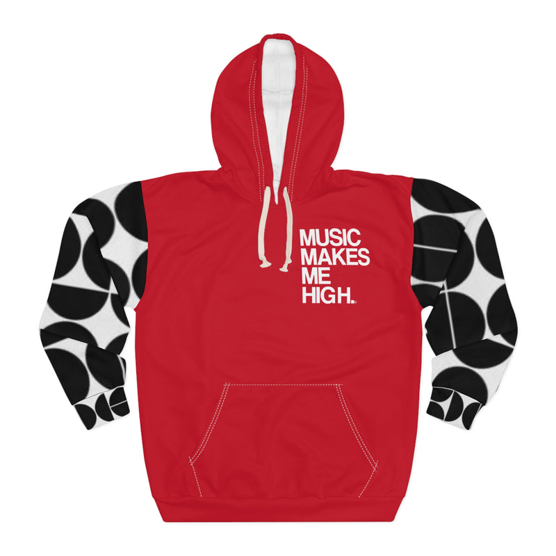 MMMH Unisex Hoodie: Black Geo/Red | White