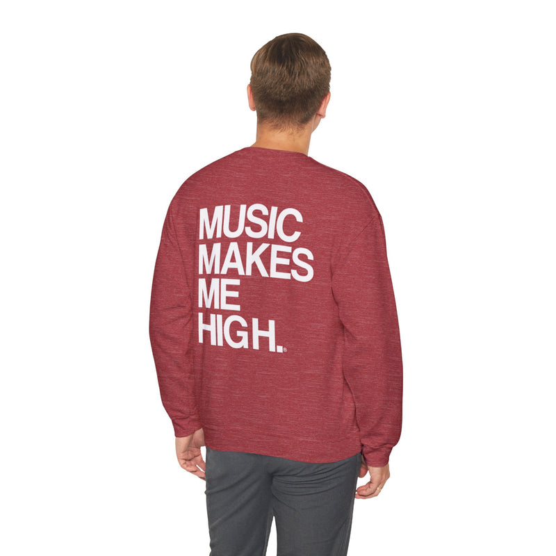 MMMH Unisex Sweatshirt: Heather Sport Scarlet Red | White Lettering