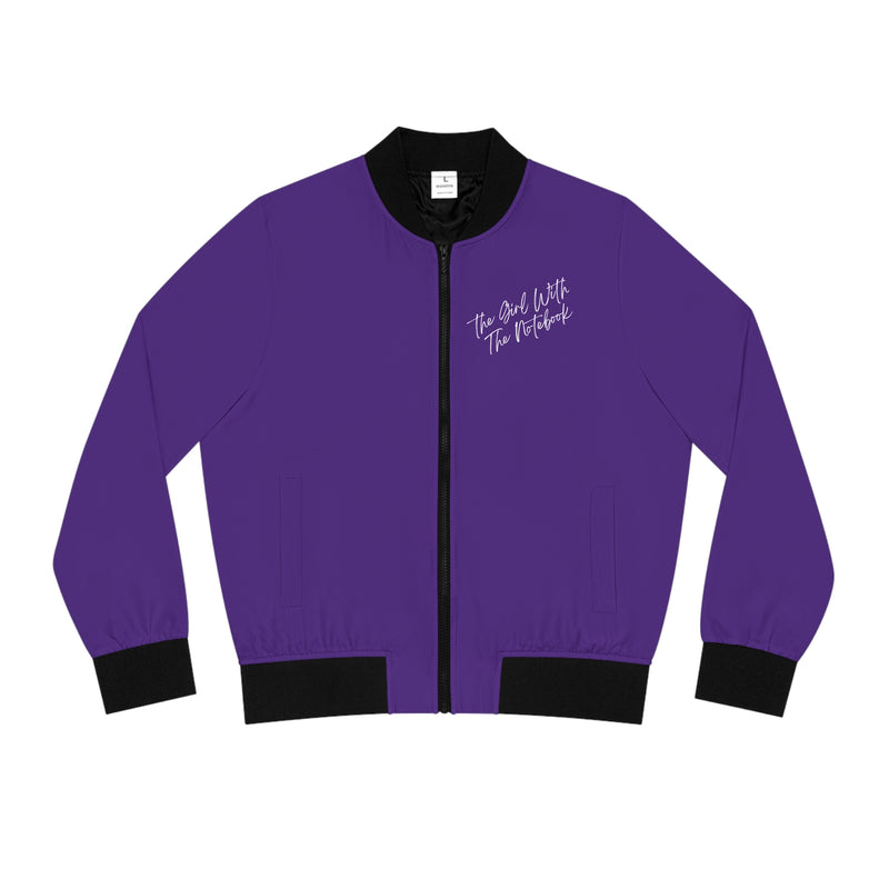 TGWTN Women's Bomber Jacket: White | Purple