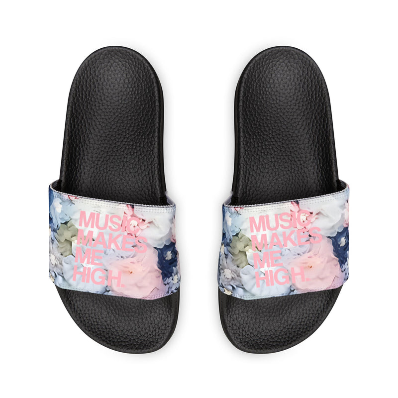 MMMH Unisex Sandals: Flowers/Black | Light Pink