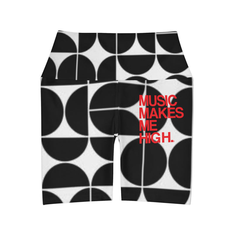 MMMH Yoga Shorts: Black Geo | Red