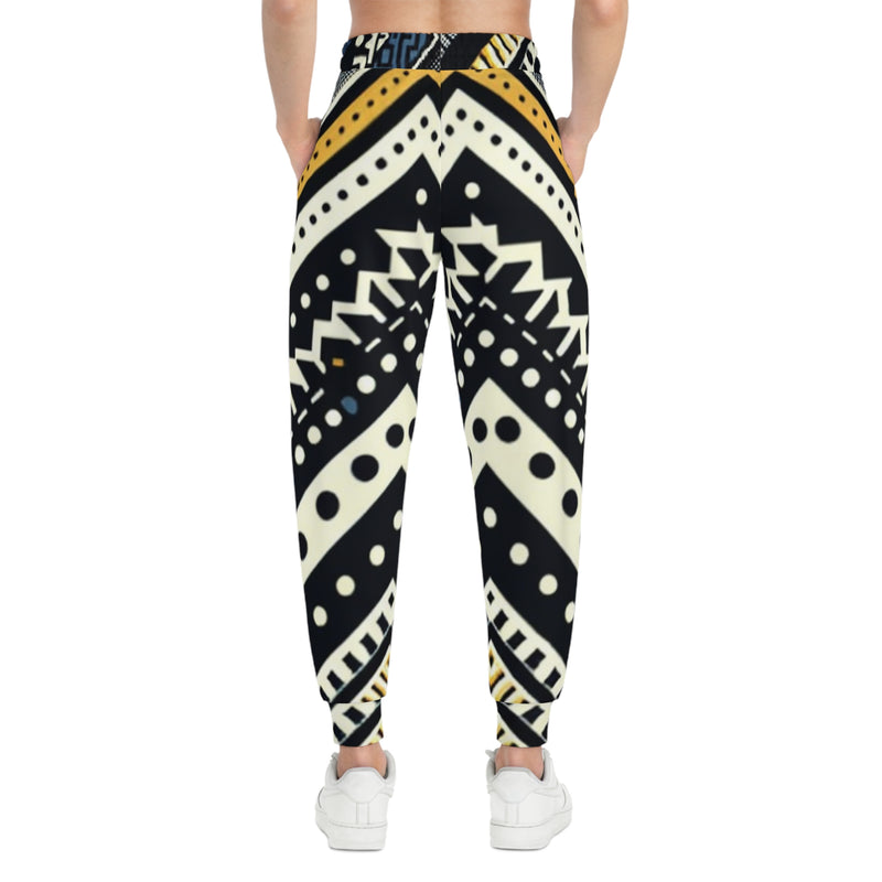 MMMH Unisex Joggers: Black Abstract | Yellow