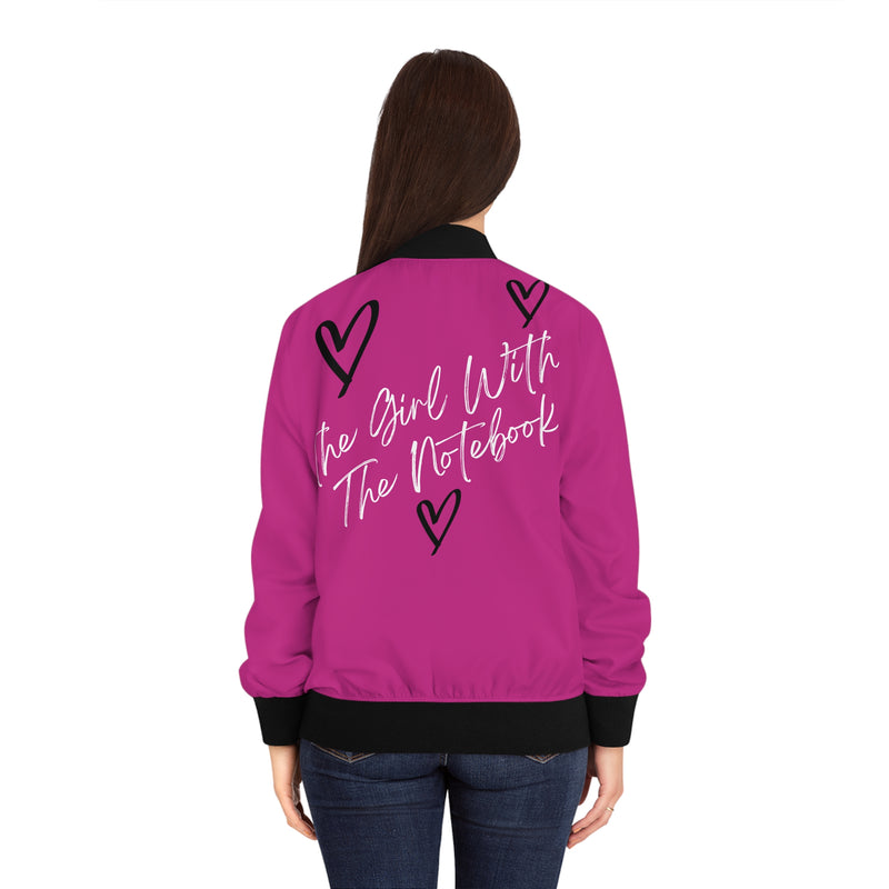 TGWTN Women's Bomber Jacket: Black/White | Pink