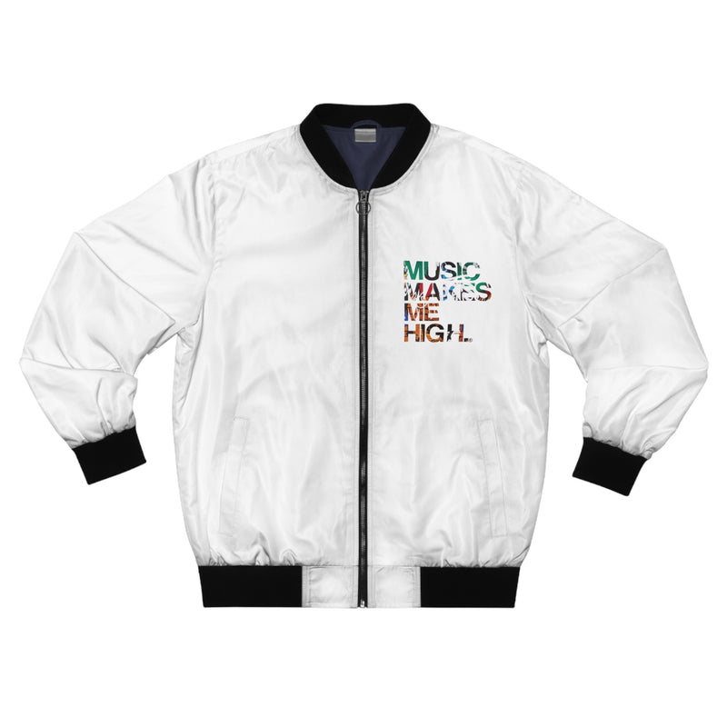 MMMH Unisex Bomber Jacket: White | Graffiti