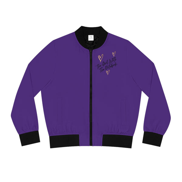 TGWTN Women's Bomber Jacket: Brown/Black | Purple