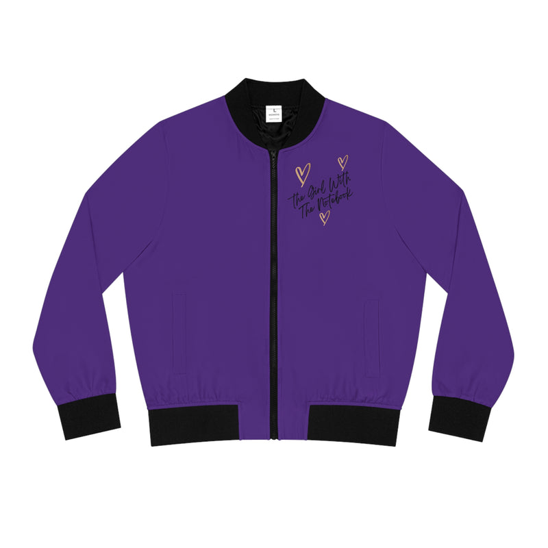 TGWTN Women's Bomber Jacket: Brown/Black | Purple