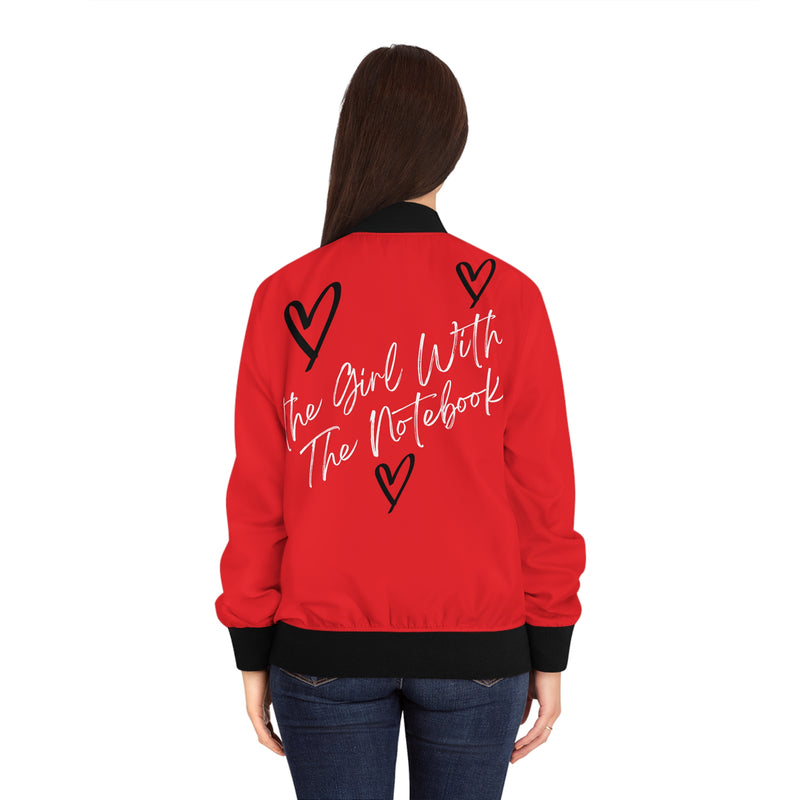 TGWTN Women's Bomber Jacket: Black/White | Red