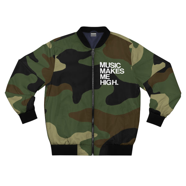 MMMH Unisex Bomber Jacket: Camo | White