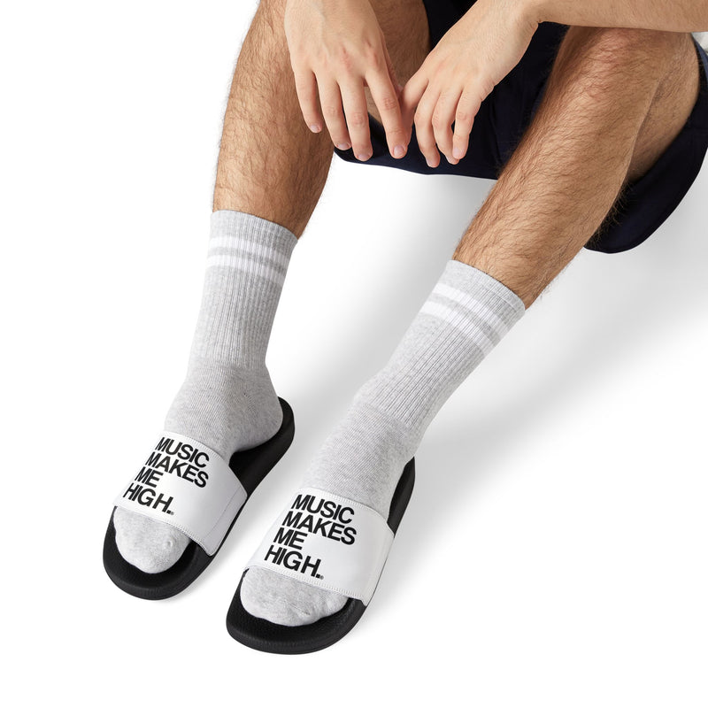 MMMH Unisex Slides: White/Black | Black