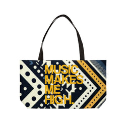 MMMH Weekender Bag (Black Handle): Black Abstract | Yellow