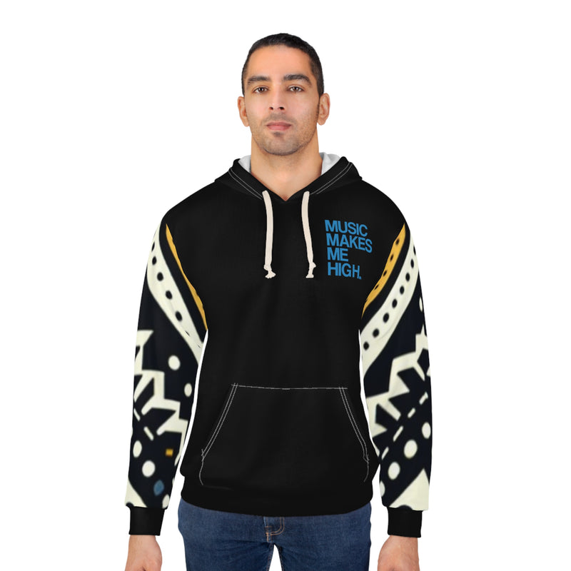 MMMH Unisex Hoodie: Black Abstract/Black | Blue