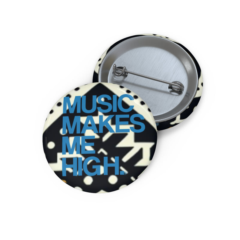 MMMH Round Pin: Black Abstract | Blue