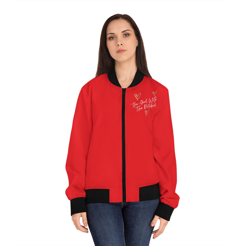 TGWTN Women's Bomber Jacket: Brown/White | Red