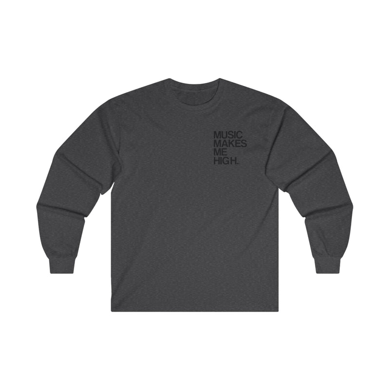 MMMH Unisex Long Sleeve Tee: Dark Grey | Black Lettering