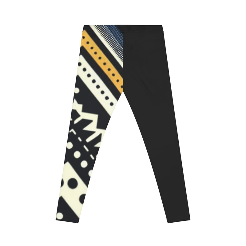 MMMH Leggings: Black Abstract/Black | Blue