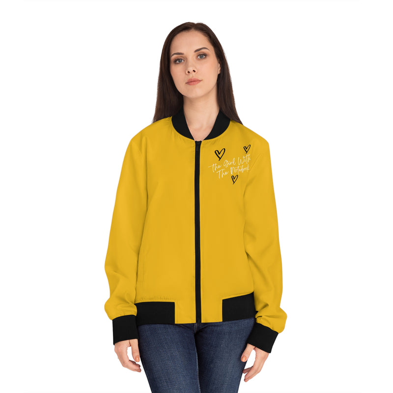 TGWTN Women's Bomber Jacket: Black/White | Yellow