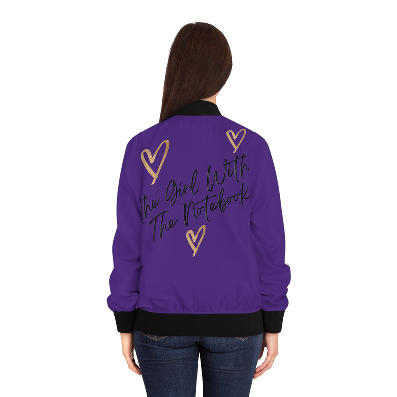 TGWTN Women's Bomber Jacket: Brown/Black | Purple