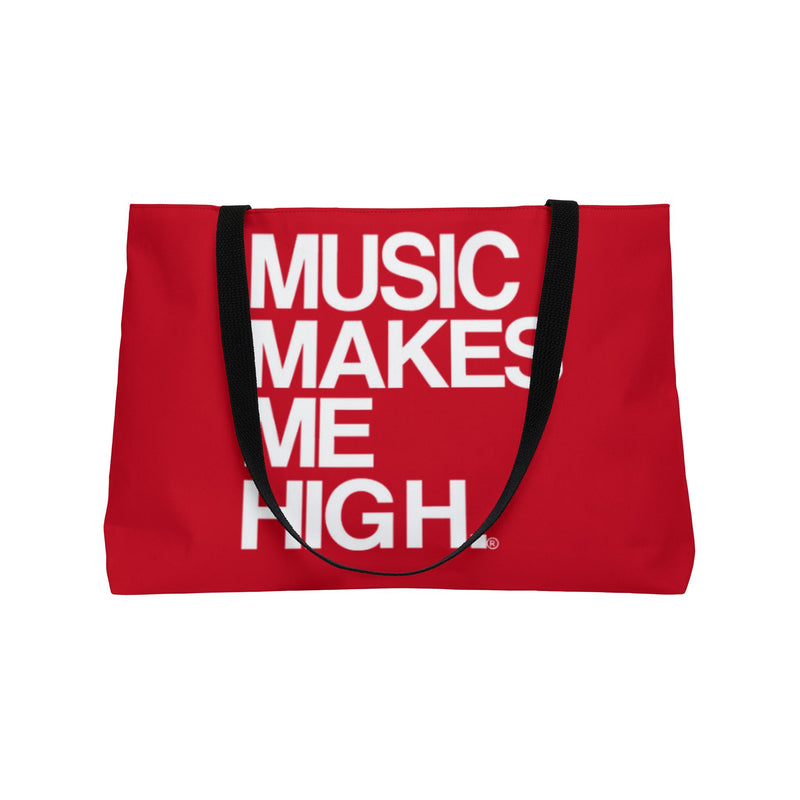 MMMH Weekender Bag (Black Handle): Red | White