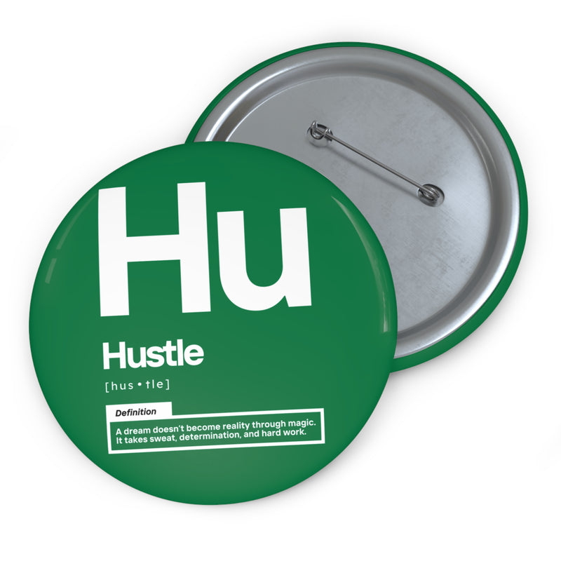 NOVL Round Pin: Hustle White | Dark Green