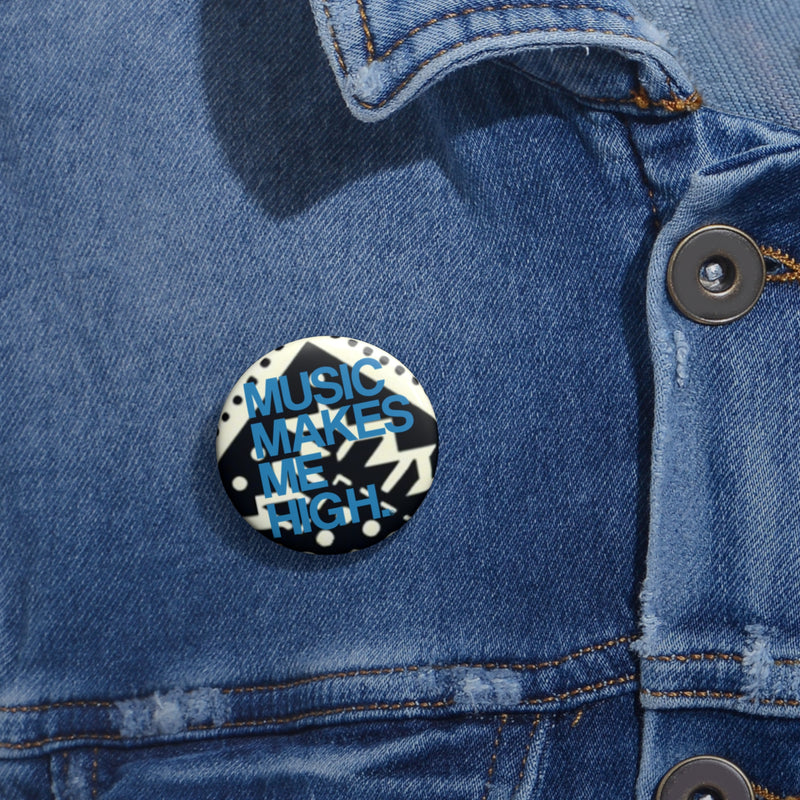 MMMH Round Pin: Black Abstract | Blue