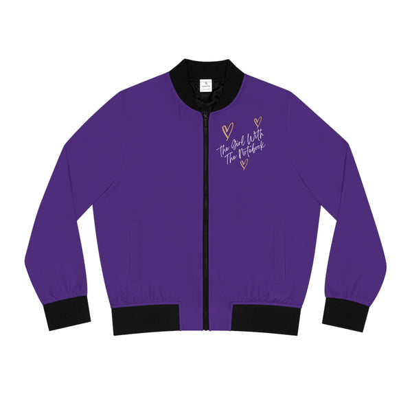 TGWTN Women's Bomber Jacket: Brown/White | Purple