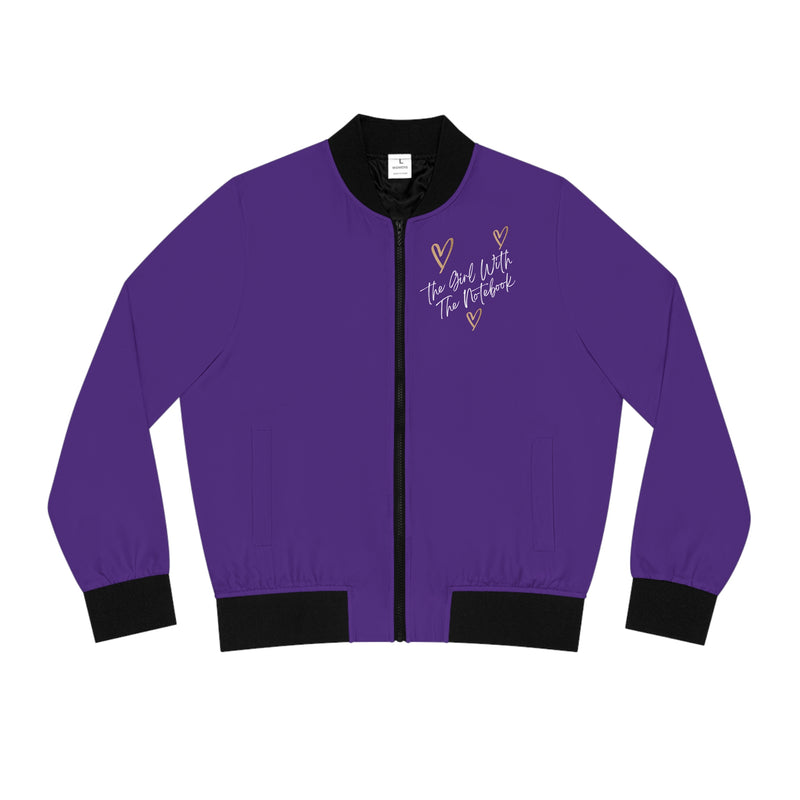 TGWTN Women's Bomber Jacket: Brown/White | Purple