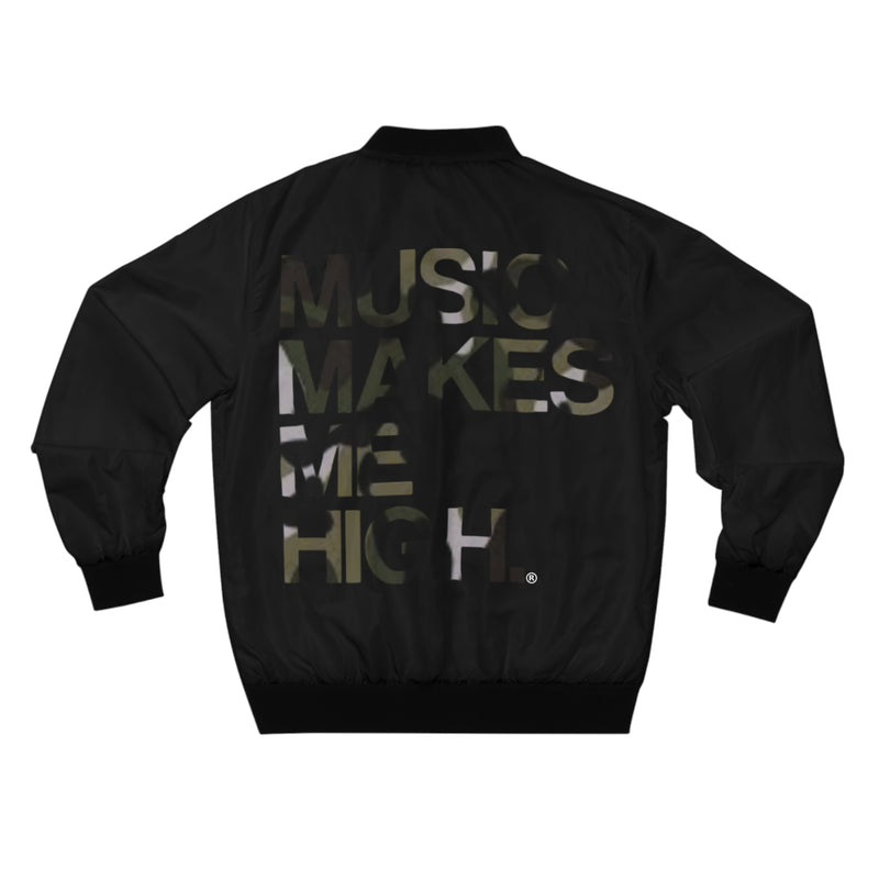 MMMH Bomber Jacket: Black | Camo Lettering