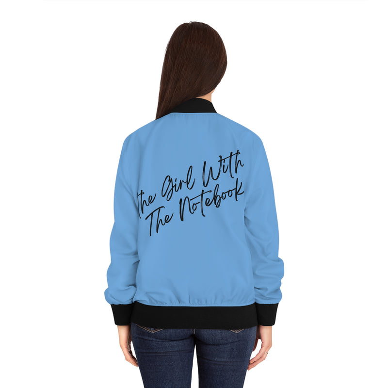 TGWTN Women's Bomber Jacket: White | Light Blue