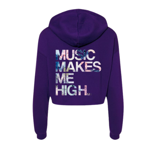 MMMH Cropped Hoodie: Purple | Flowers