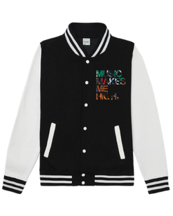 MMMH Unisex Letterman Jacket: Black/White | Graffiti