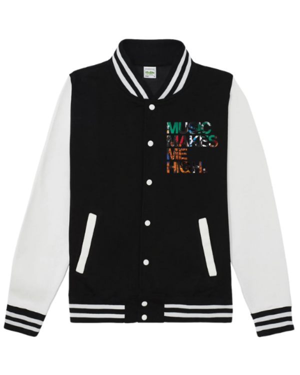 MMMH Unisex Letterman Jacket: Black/White | Graffiti