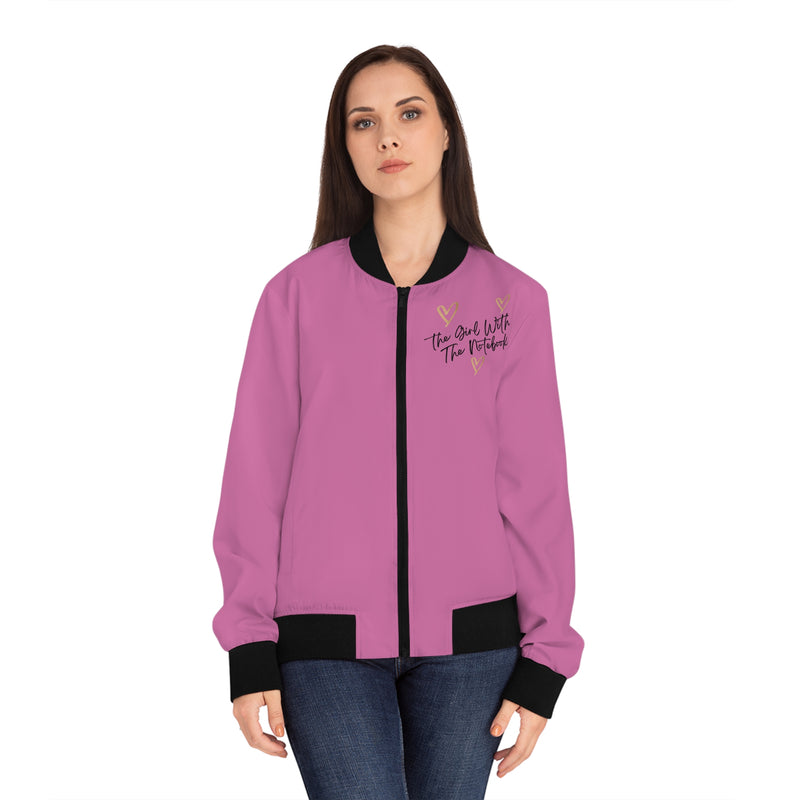 TGWTN Women's Bomber Jacket: Brown/Black | Light Pink