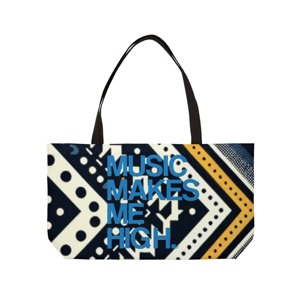 MMMH Weekender Bag (Black Handle): Black Abstract | Blue