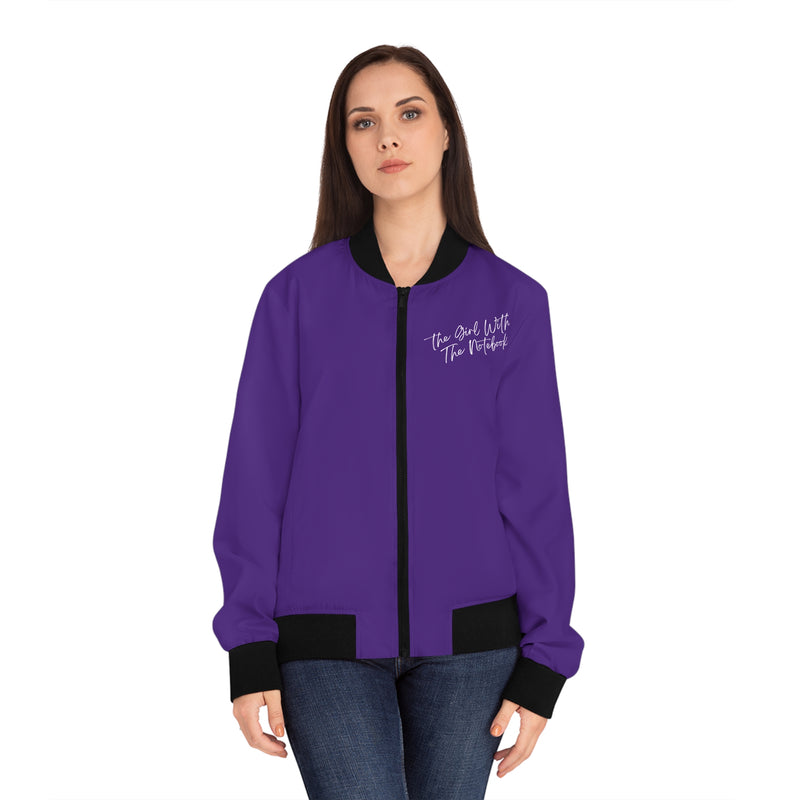 TGWTN Women's Bomber Jacket: White | Purple