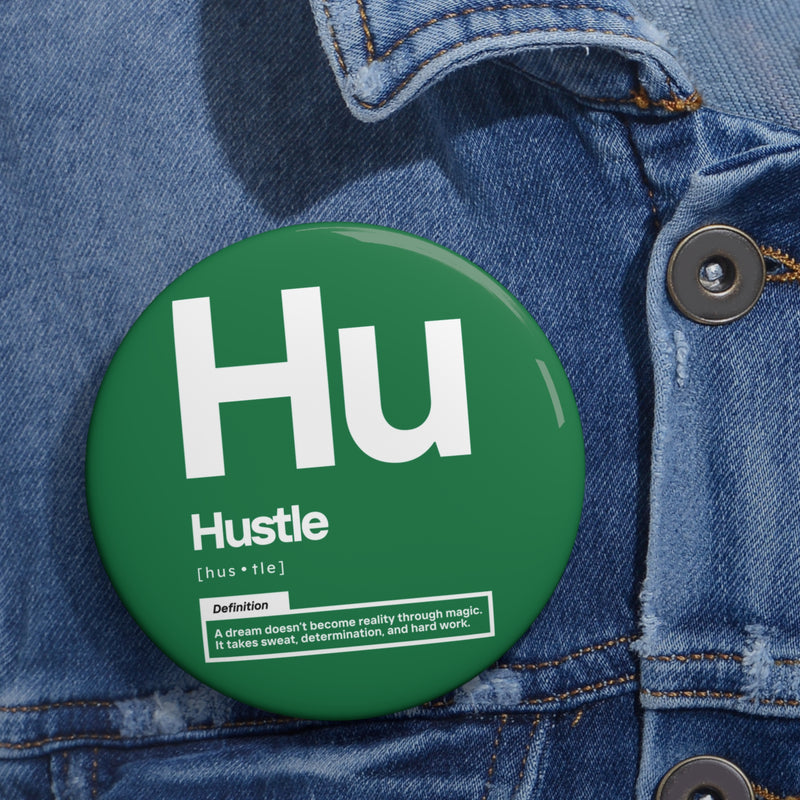 NOVL Round Pin: Hustle White | Dark Green