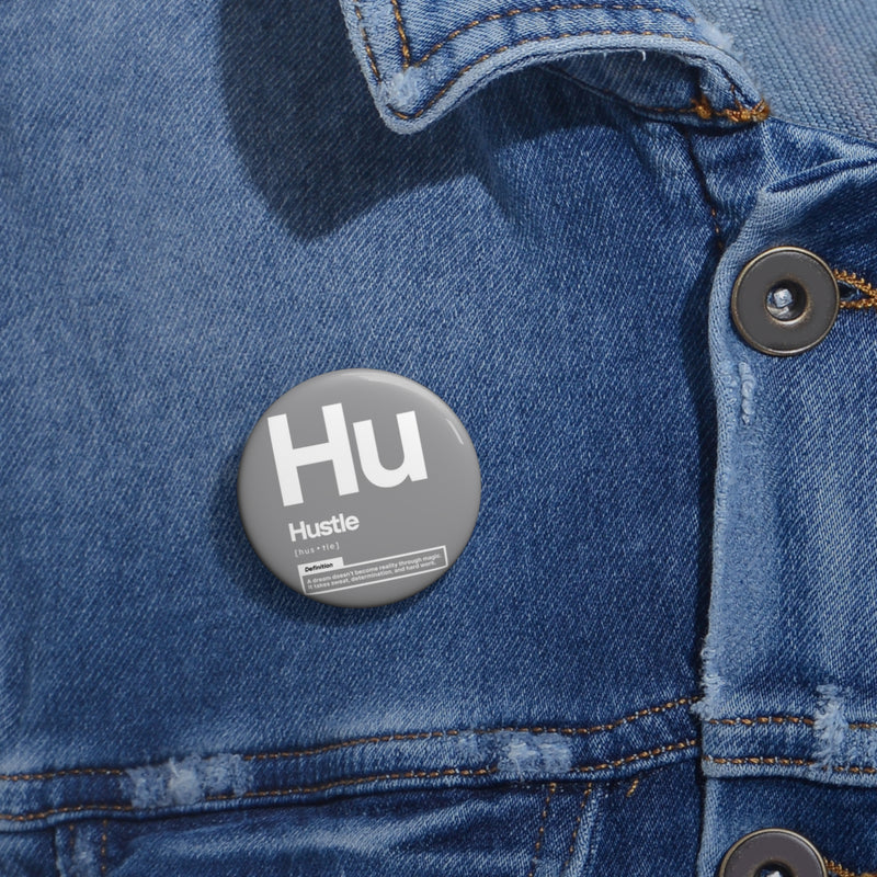 NOVL Round Pin: Hustle White | Grey