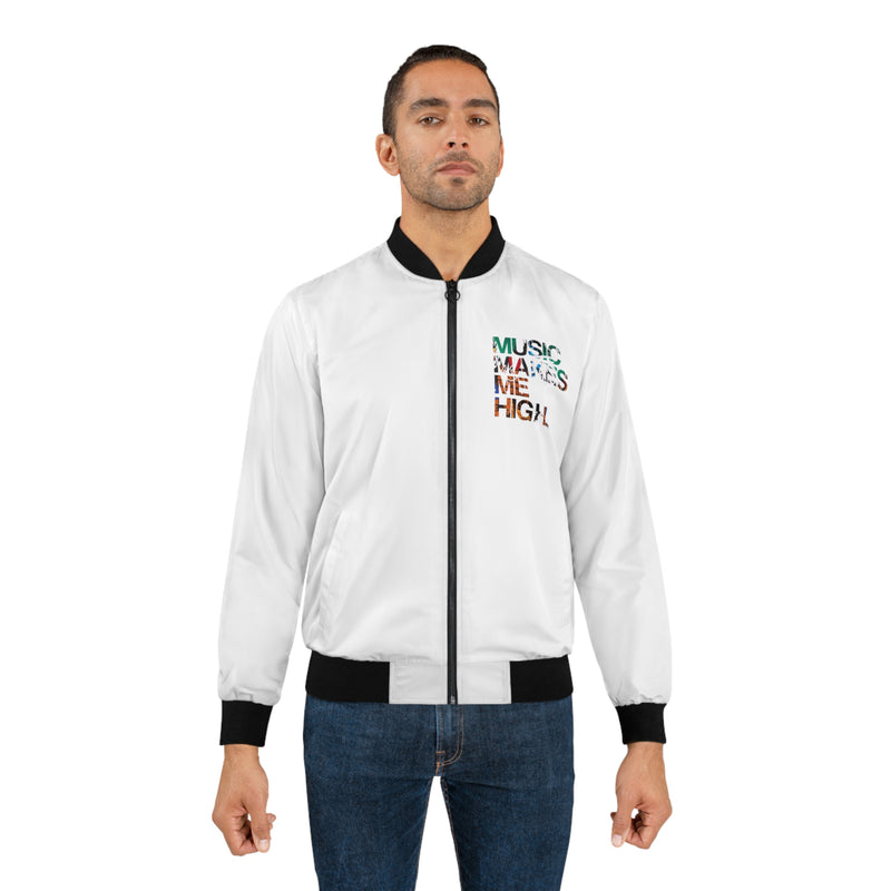 MMMH Unisex Bomber Jacket: White | Graffiti