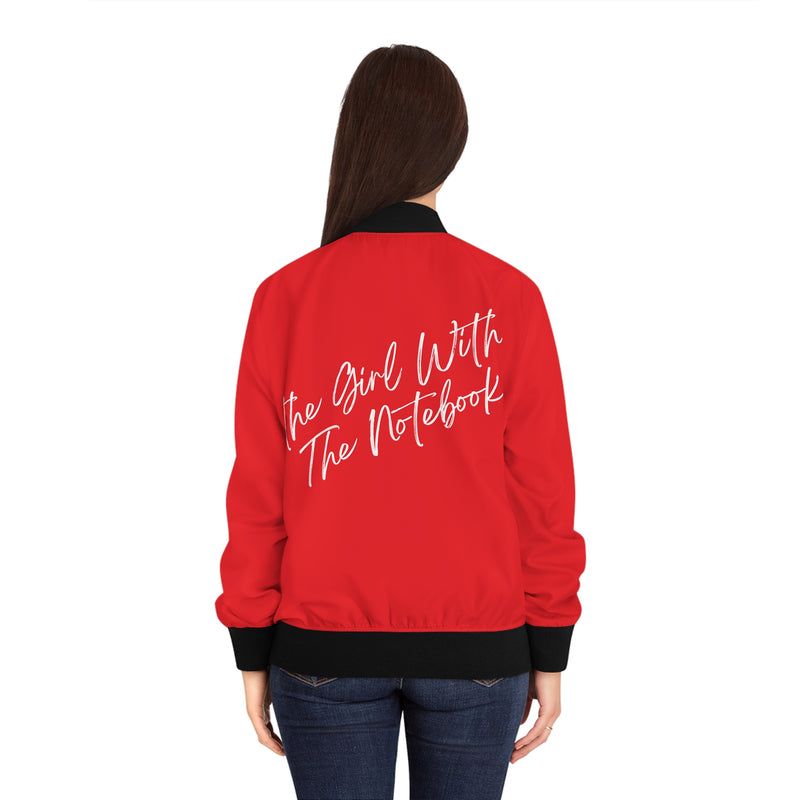 TGWTN Women's Bomber Jacket: White | Red