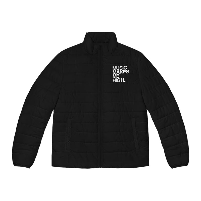 MMMH Men's Puffer Jacket: Black | White