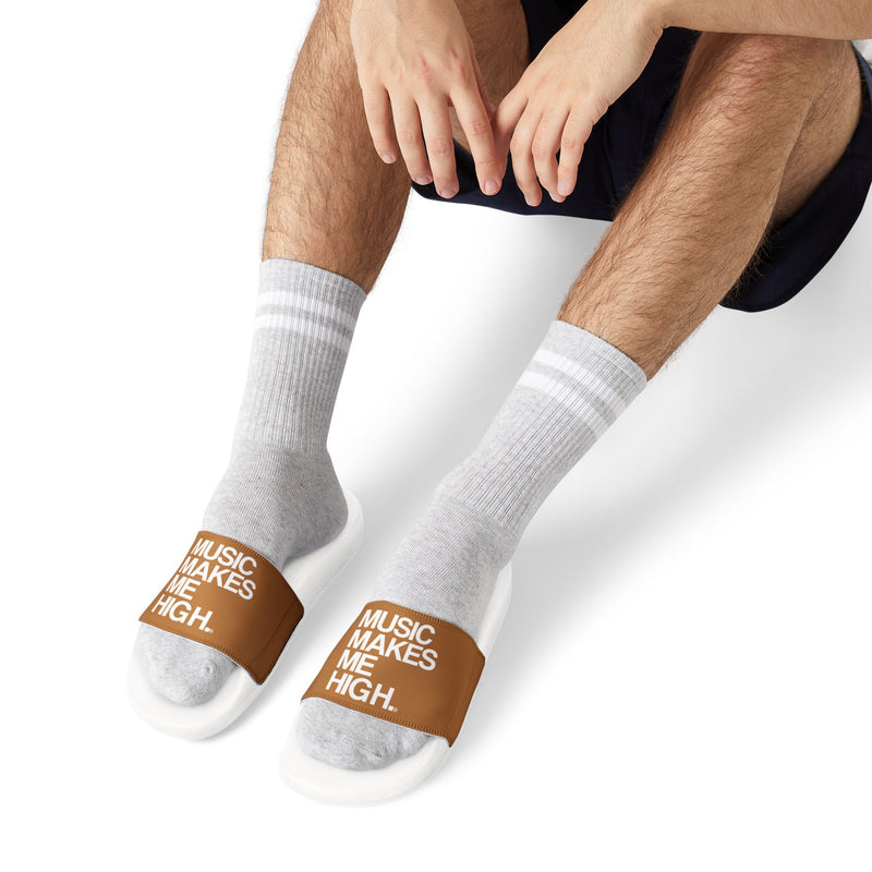 MMMH Unisex Slides: Light Brown/White | White