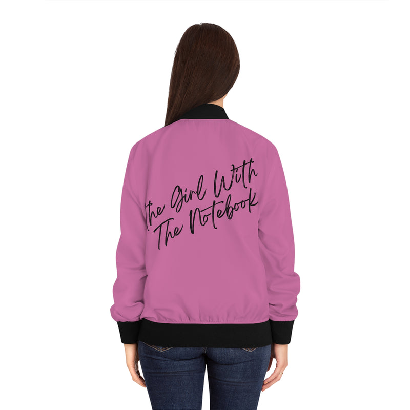 TGWTN Women's Bomber Jacket: Black | Light Pink