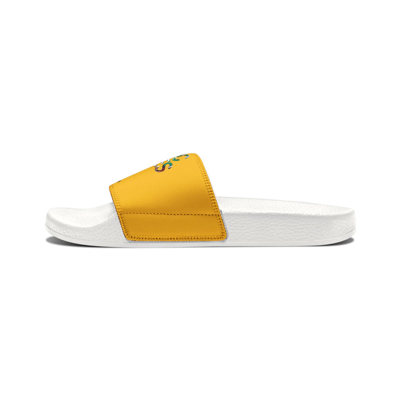 MMMH Unisex Slides: Yellow/White | Graffiti